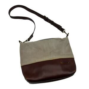 L.L.BEAN women's leather and cotton crossbody handbag  style ID 506535